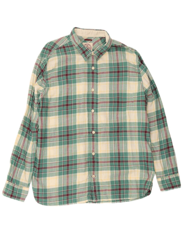 Fat Face Mens Flannel Shirt XL Green Check Cotton