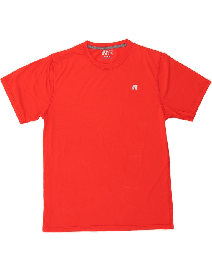 RUSSELL ATHLETIC Mens T-Shirt Top UK 42/44 Large Red Polyester Vintage Russell Athletic and Second-Hand Russell Athletic from Messina Hembry 