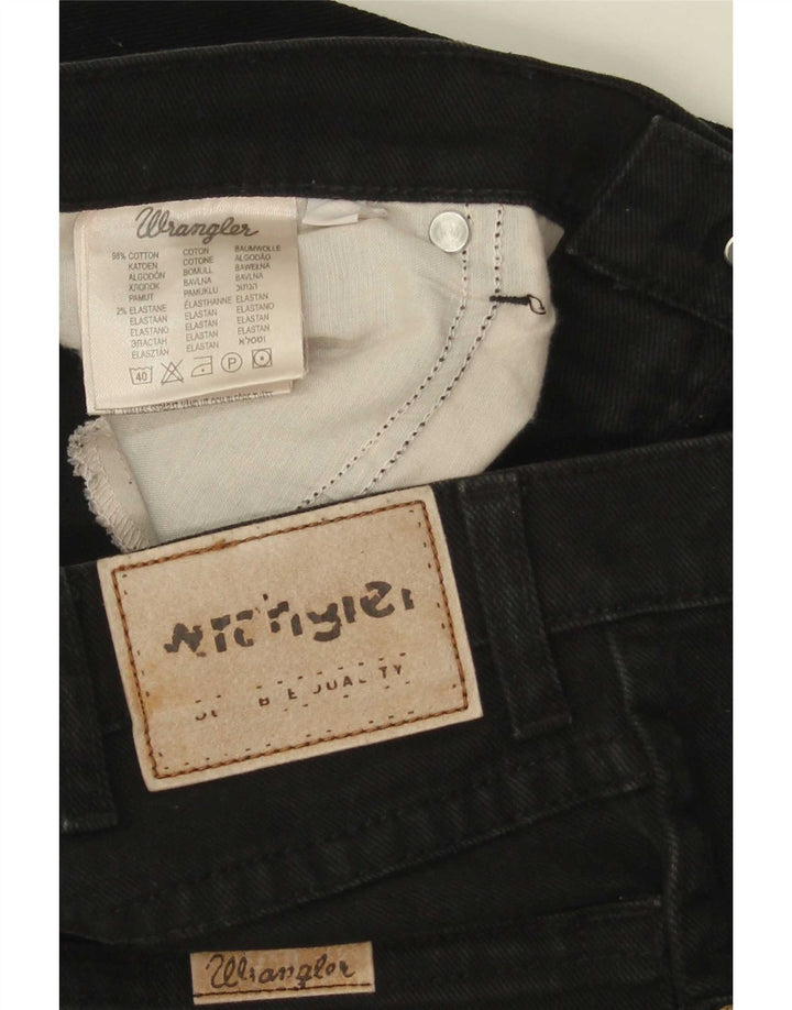 Wrangler Mens Regular Fit Straight Jeans W32 L30 Black Cotton