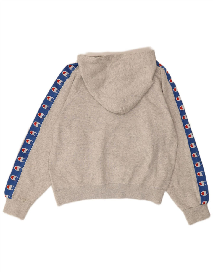 CHAMPION Womens Oversized Graphic Hoodie Jumper UK 10 Small Grey