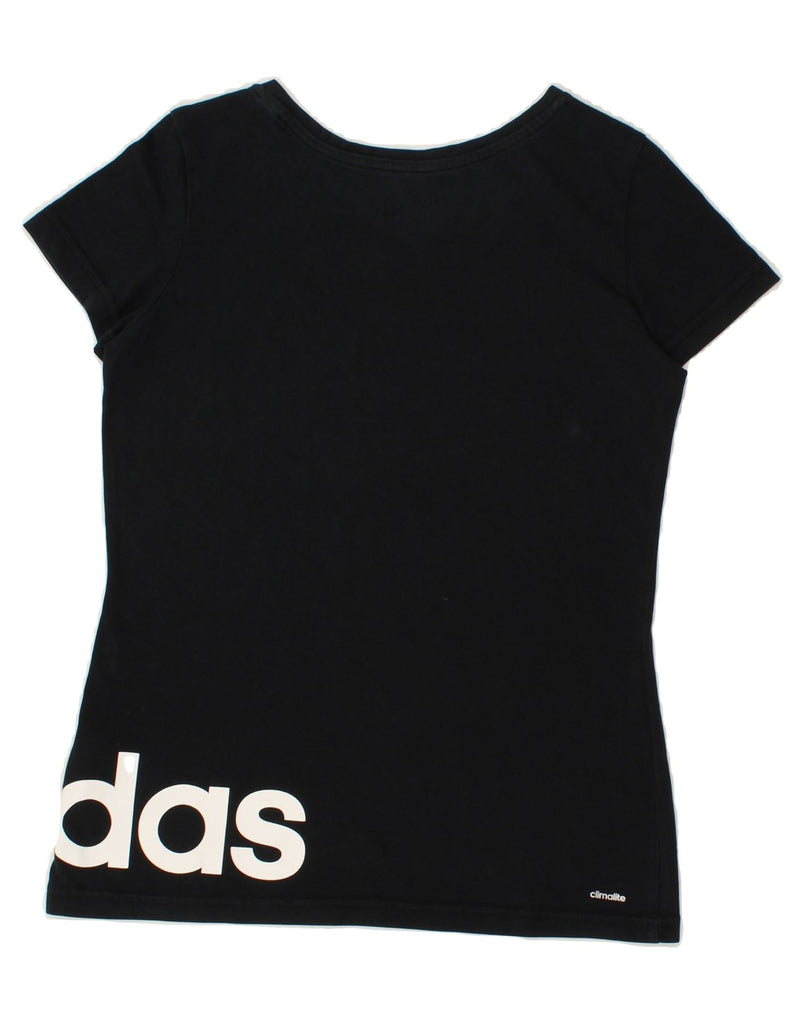 ADIDAS Womens Climalite Graphic T-Shirt Top UK 8/10 Small Black Cotton | Vintage Adidas | Thrift | Second-Hand Adidas | Used Clothing | Messina Hembry 