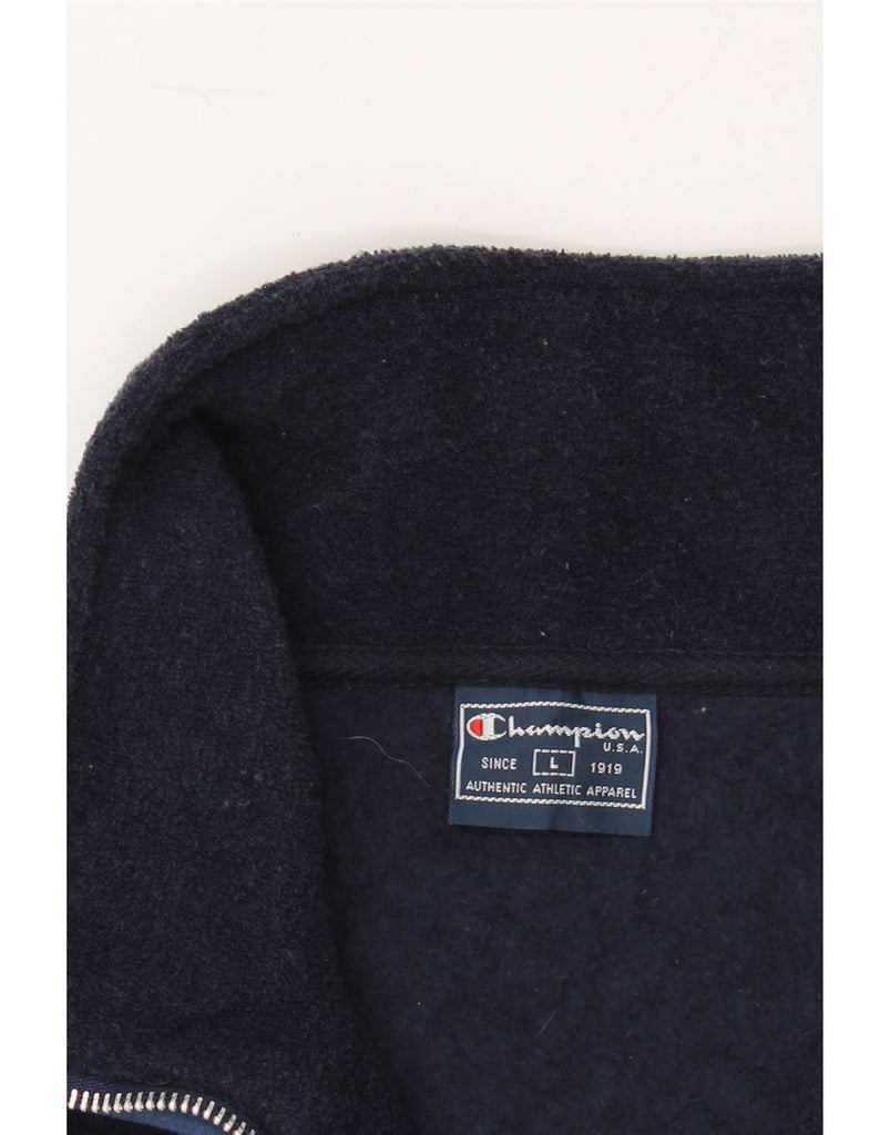 CHAMPION Mens Fleece Jacket UK 40 Large Navy Blue Polyester Vintage Champion and Second-Hand Champion from Messina Hembry 