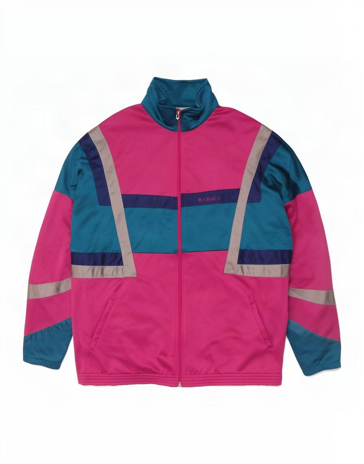 Mc Crae's Mens Tracksuit Top Jacket XL Pink Colourblock