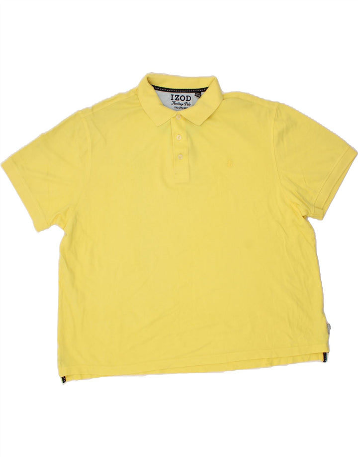 IZOD Mens Heritage Polo Shirt 2XL Yellow Cotton Vintage Izod and Second-Hand Izod from Messina Hembry 