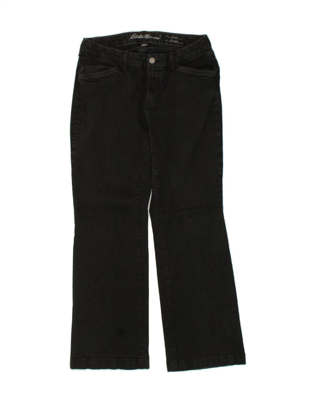 EDDIE BAUER Womens Curve Bootcut Jeans US 12 Large W32 L31 Black Cotton Vintage Eddie Bauer and Second-Hand Eddie Bauer from Messina Hembry 