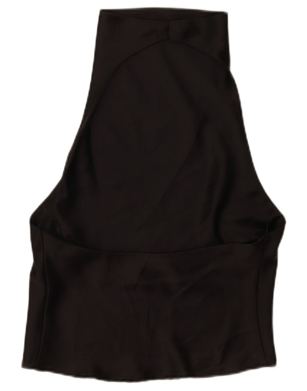 Zara Womens Halter Top UK 10 Small Black