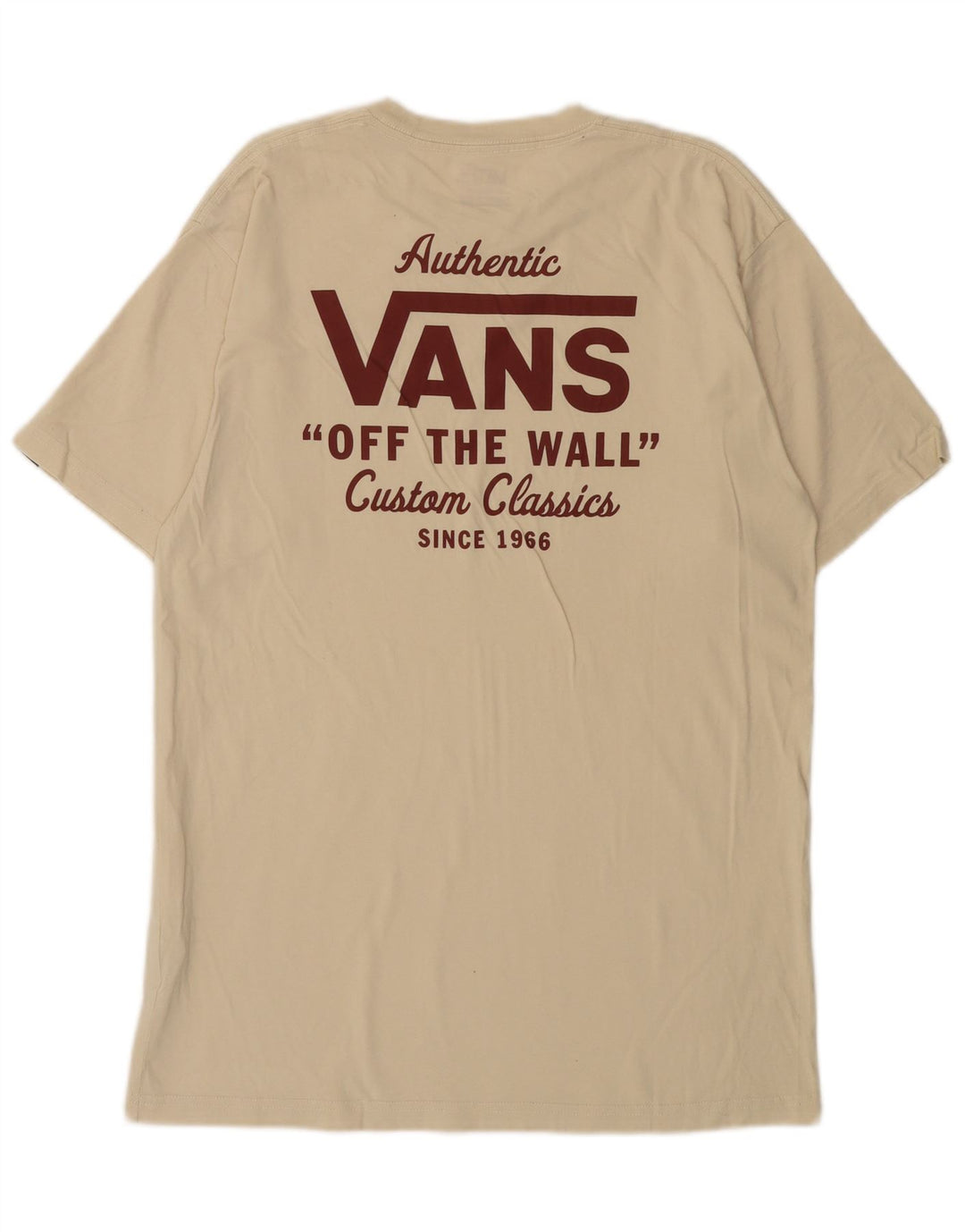 Vans Mens Classic Fit Graphic T-Shirt Top Medium Beige Cotton