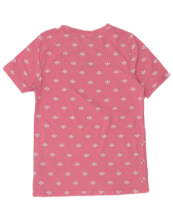 Adidas Girls Graphic T-Shirt Top 12-13 Years Pink Cotton
