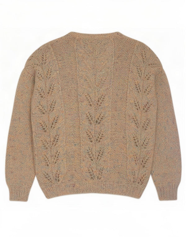 Vintage Womens Cardigan Sweater UK 20 2XL Beige Flecked