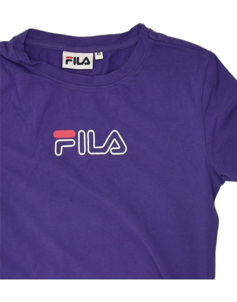 FILA Girls Graphic T-Shirt Top 6-7 Years XS Purple | Vintage Fila | Thrift | Second-Hand Fila | Used Clothing | Messina Hembry 