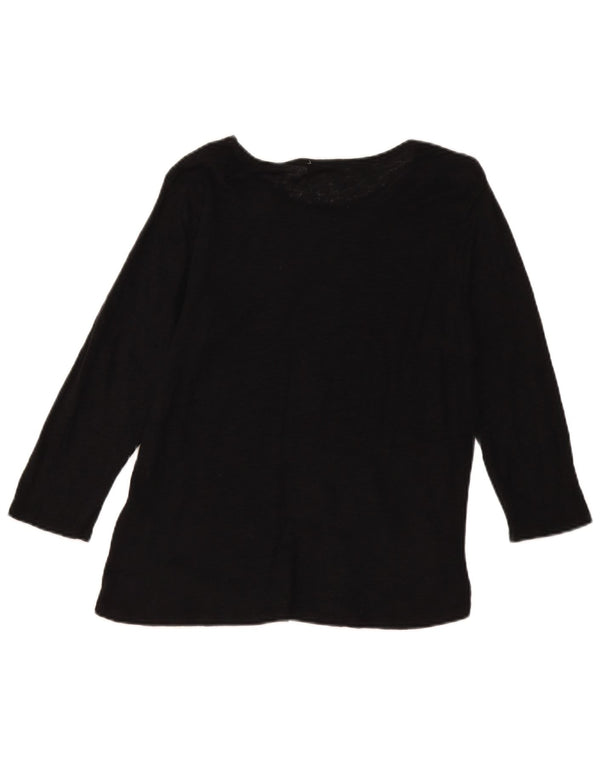 Zara Womens Top Long Sleeve UK 14 Large Black