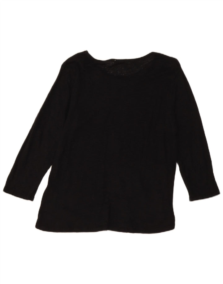 Zara Womens Top Long Sleeve UK 14 Large Black