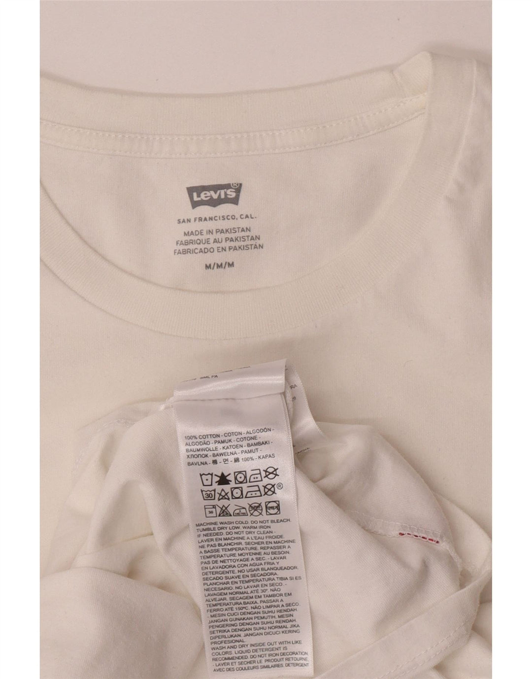 Levi's Womens Graphic T-Shirt Top UK 14 Medium White Cotton