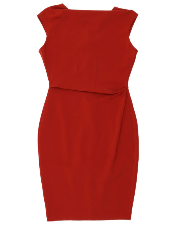 Zara Womens Sleeveless Bodycon Dress UK 12 Medium Red Polyamide