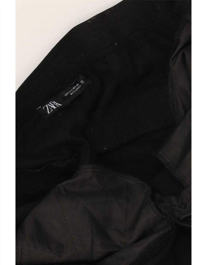 Zara Womens Slim Chino Trousers Small W26 L27 Black