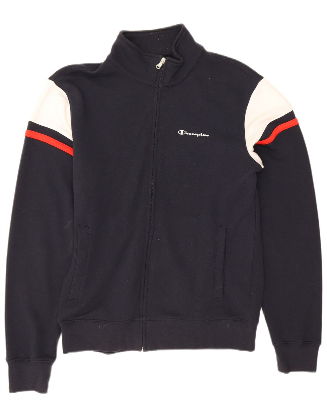 Champion Mens Tracksuit Top Jacket Medium Black Colourblock Cotton