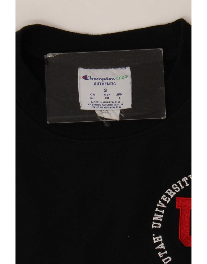 Champion Mens Graphic Sweatshirt Jumper Small Black Cotton