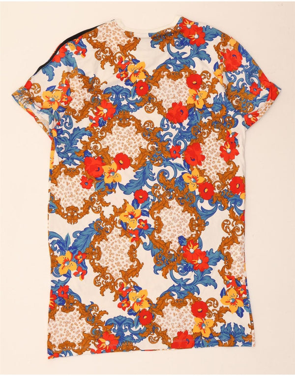 Adidas Womens Her Graphic T-Shirt Dress UK 14 Medium Multicoloured Floral