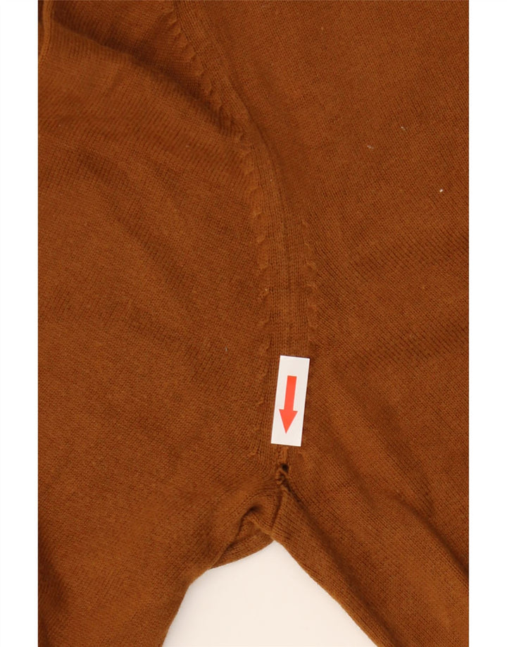 Marks & Spencer Mens Crew Neck Jumper Sweater XL Brown Cotton