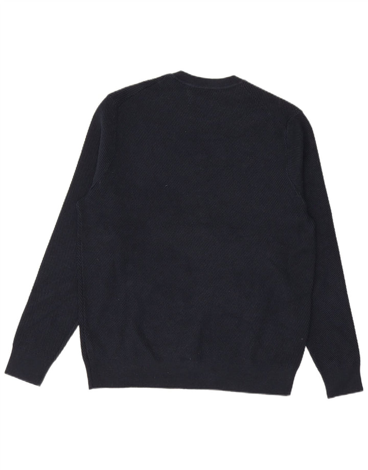 MARKS & SPENCER Mens Crew Neck Jumper Sweater Large Navy Blue Polyester