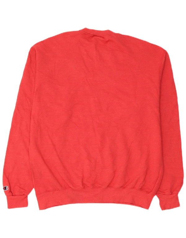 Champion Mens Graphic Sweatshirt Jumper Large Red Cotton