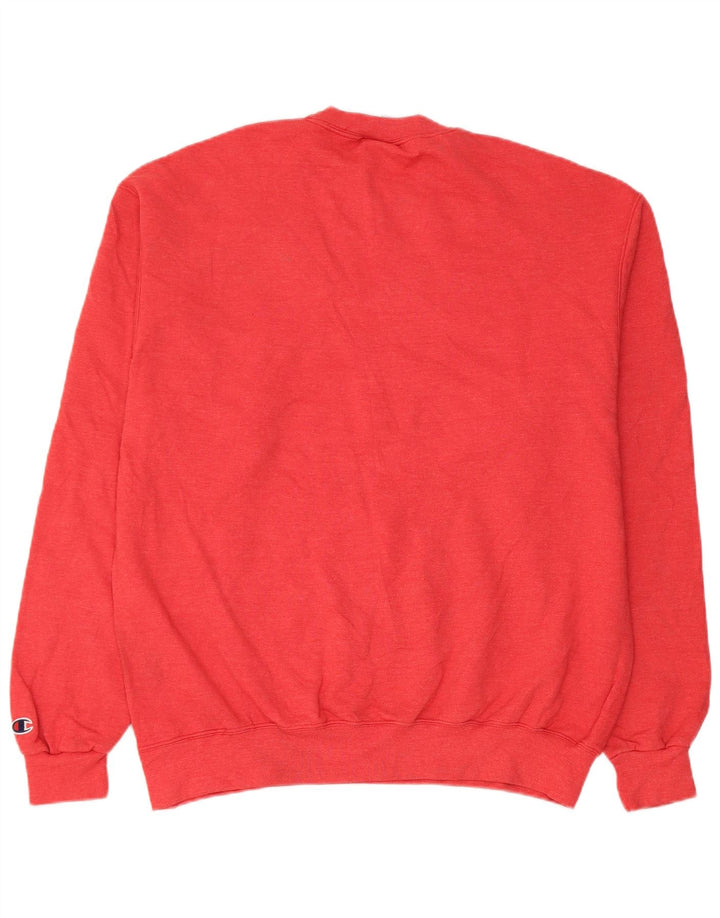 Champion Mens Graphic Sweatshirt Jumper Large Red Cotton