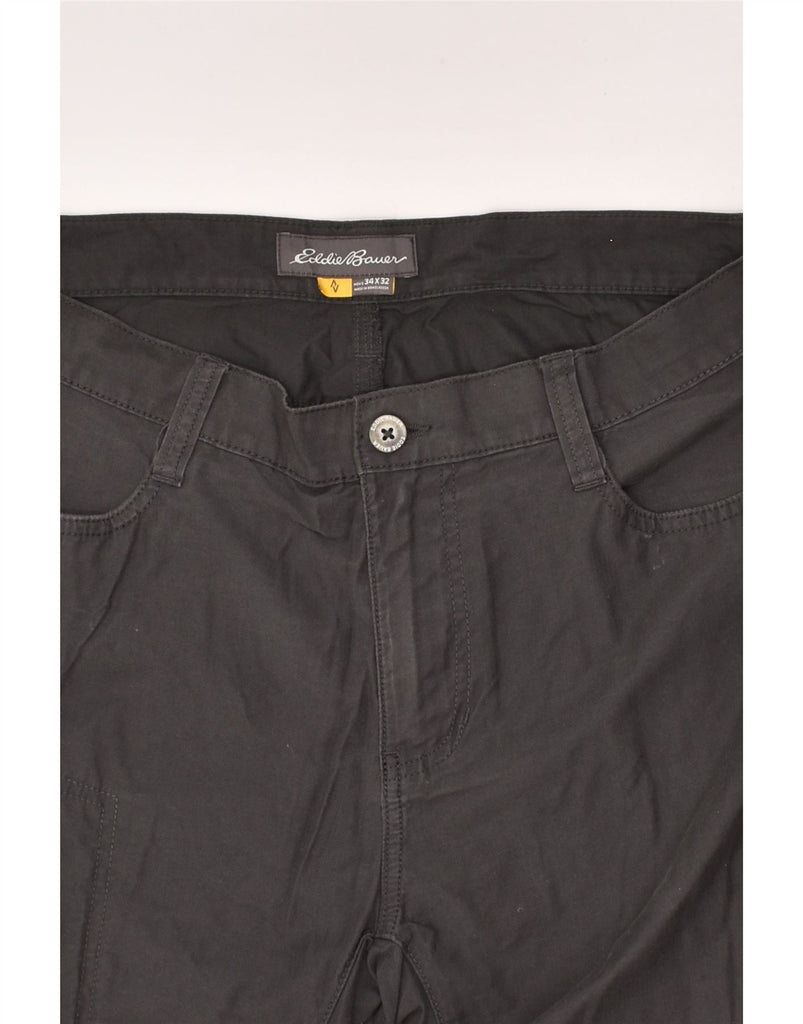 EDDIE BAUER Mens Straight Casual Trousers W34 L32 Grey Cotton | Vintage Eddie Bauer | Thrift | Second-Hand Eddie Bauer | Used Clothing | Messina Hembry 