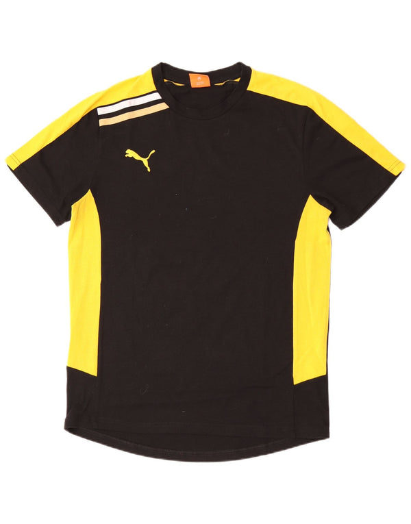 Puma Mens Graphic T-Shirt Top Medium Black Colourblock Polyester