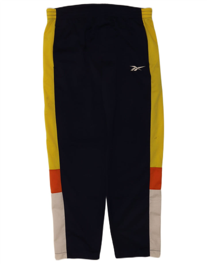 REEBOK Mens Tracksuit Trousers Medium  Navy Blue Colourblock Polyester