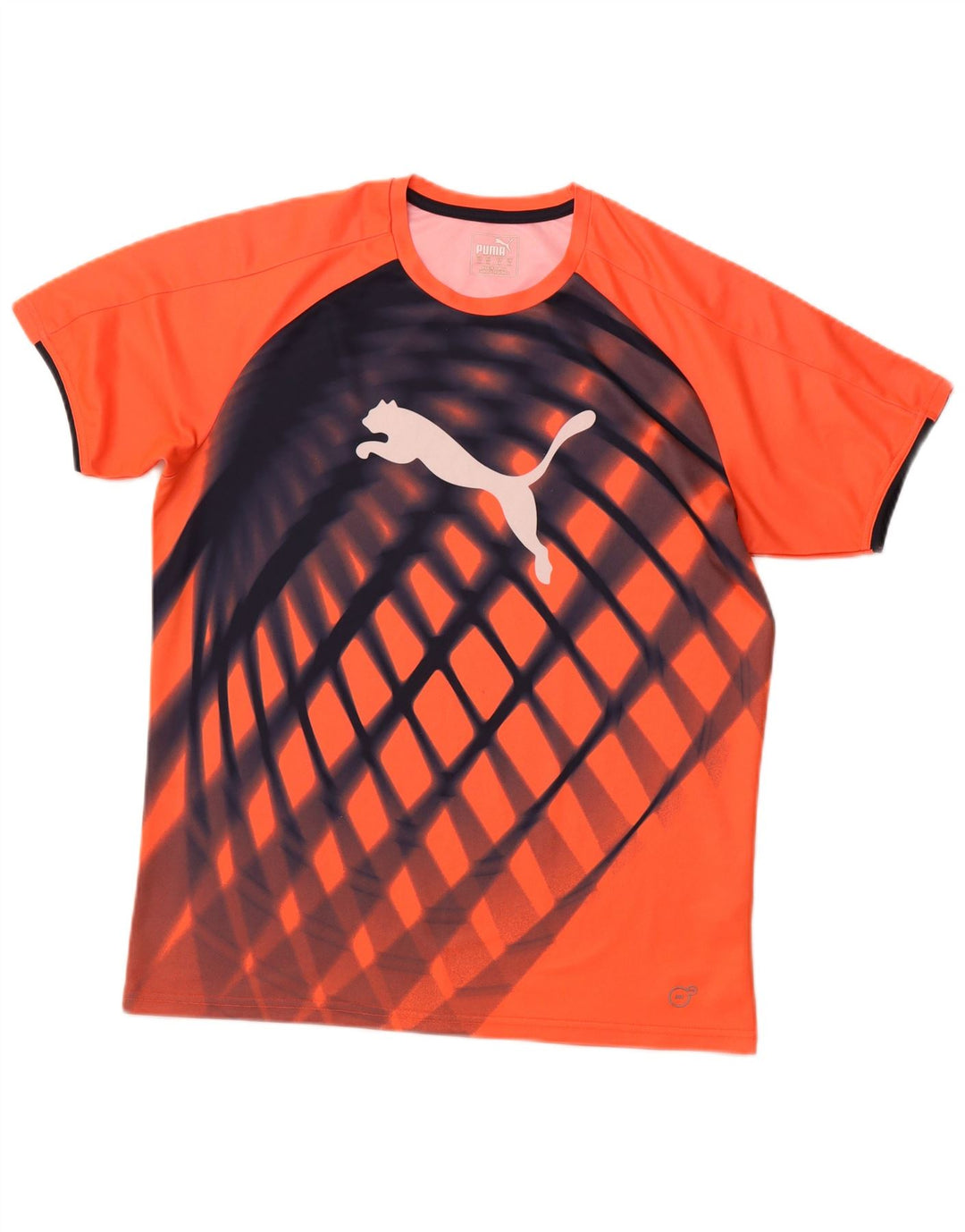 Puma Mens Graphic T-Shirt Top Medium Orange Check