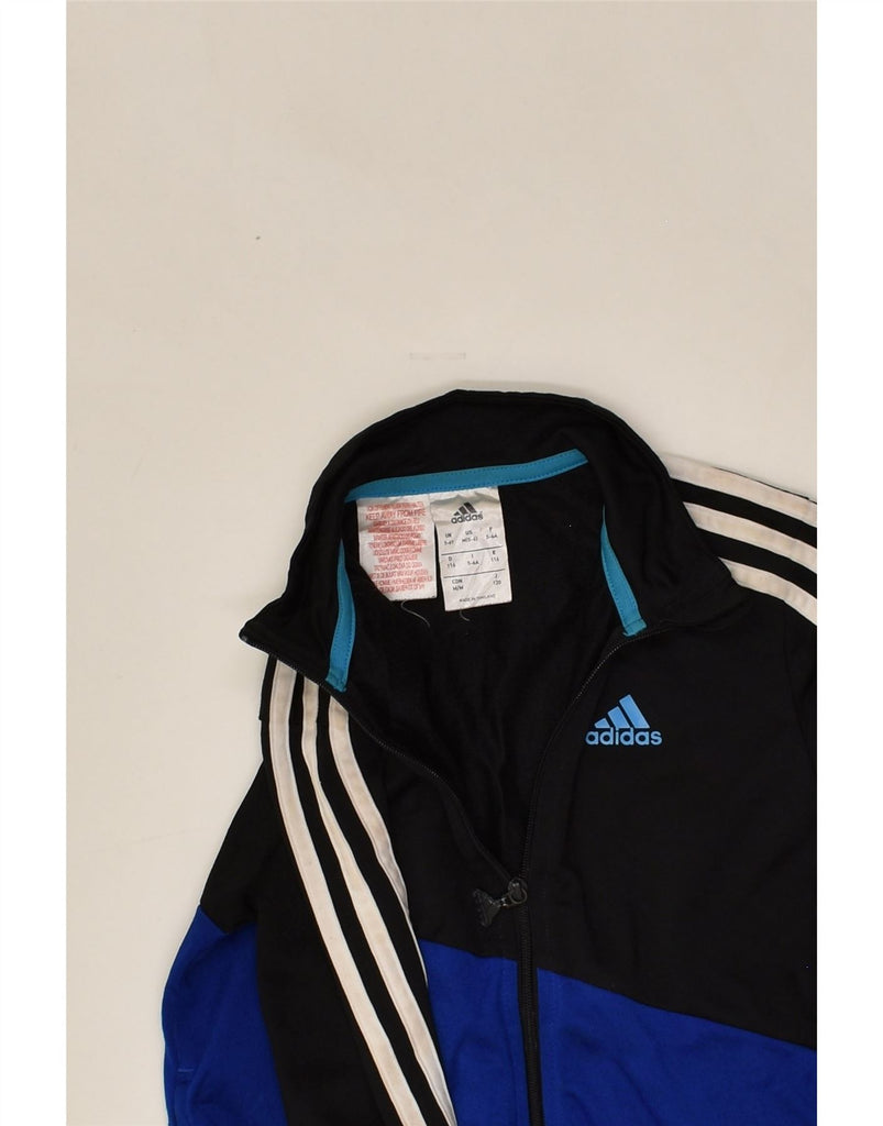 ADIDAS Boys Graphic Tracksuit Top Jacket 5-6 Years Black Colourblock | Vintage Adidas | Thrift | Second-Hand Adidas | Used Clothing | Messina Hembry 