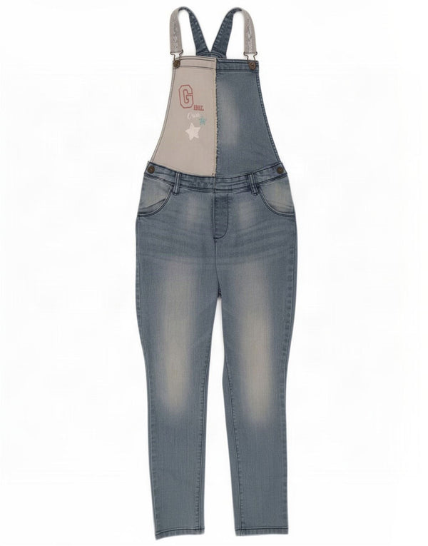 Benetton Girls Slim Jeans 11-12 Years 2XL W28 L27 Blue Colourblock