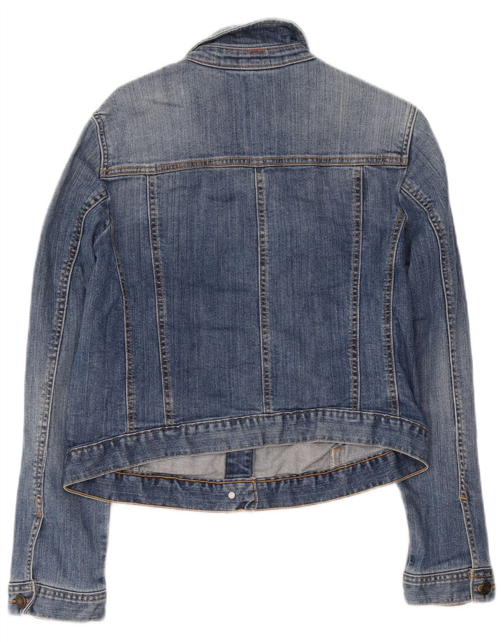 Joules Womens Crop Denim Jacket UK 16 Large Blue Cotton