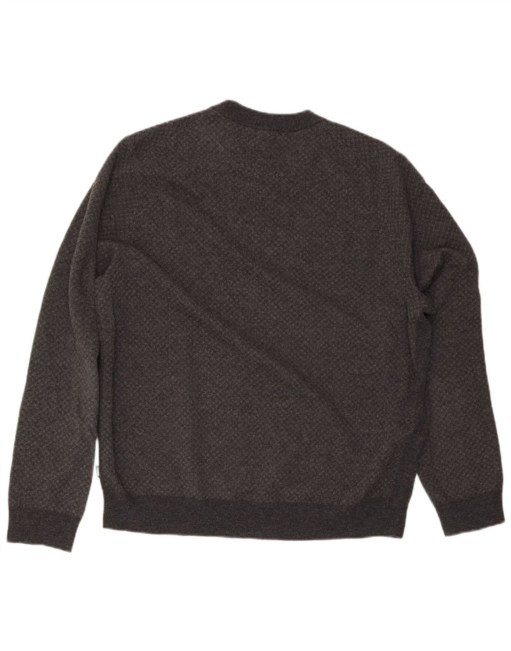 Hugo Boss Mens Crew Neck Jumper Sweater XL Grey Wool