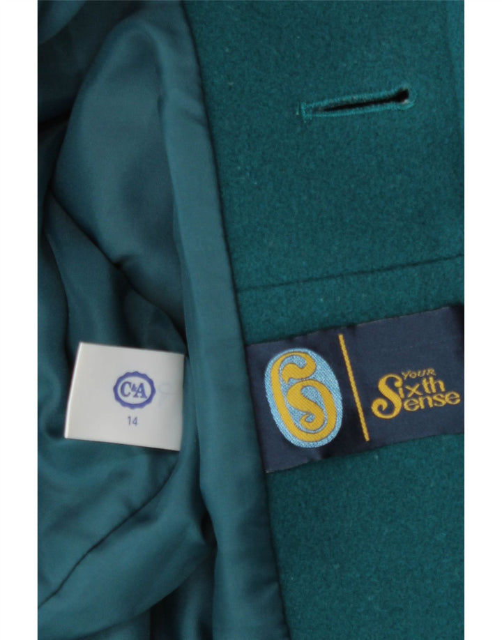 Your Sixth Sense Womens Double Breasted Coat US 14 XL Green New Wool