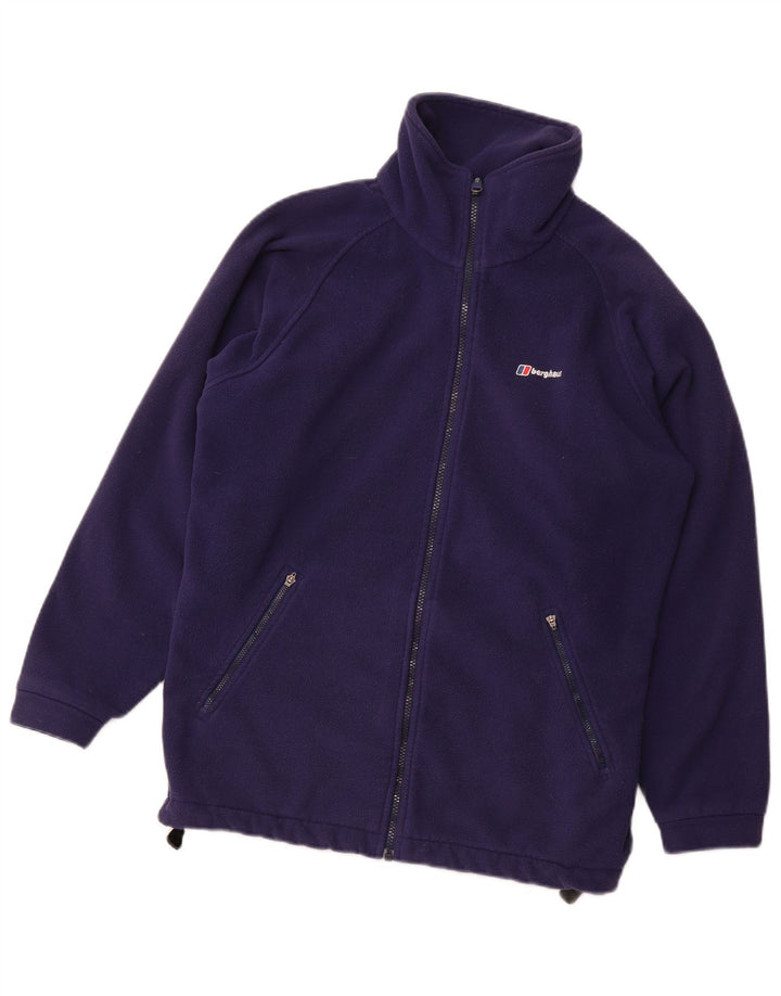 BERGHAUS Womens Fleece Jacket UK 12 Medium Navy Blue Polyester