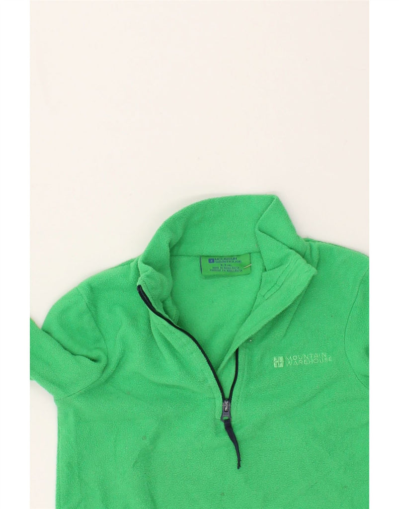 MOUNTAIN WAREHOUSE Boys Zip Neck Fleece Jumper 2-3 Years Green Polyester | Vintage Mountain Warehouse | Thrift | Second-Hand Mountain Warehouse | Used Clothing | Messina Hembry 