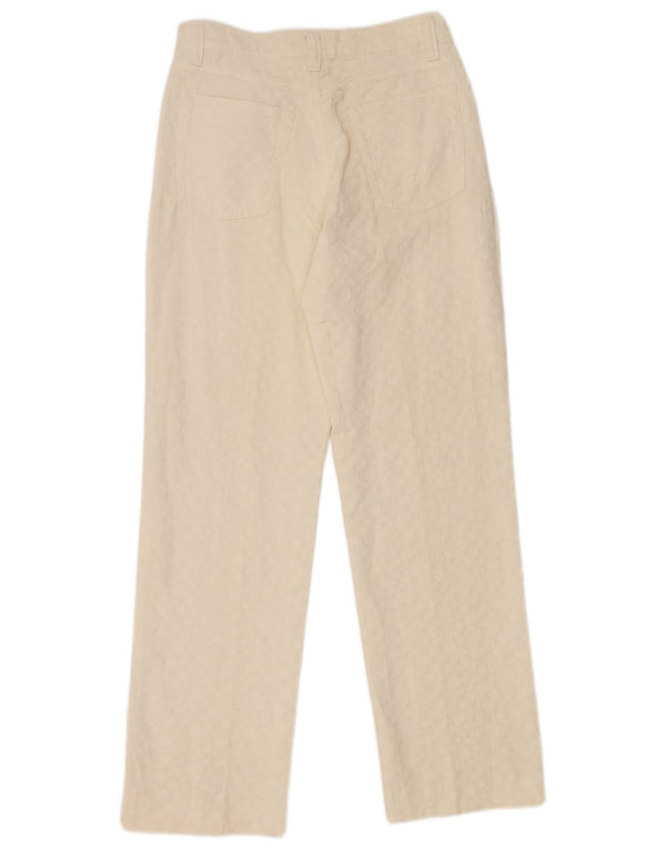 Vintage Womens Casual Trousers IT 42 Medium W26 L28 White Geometric