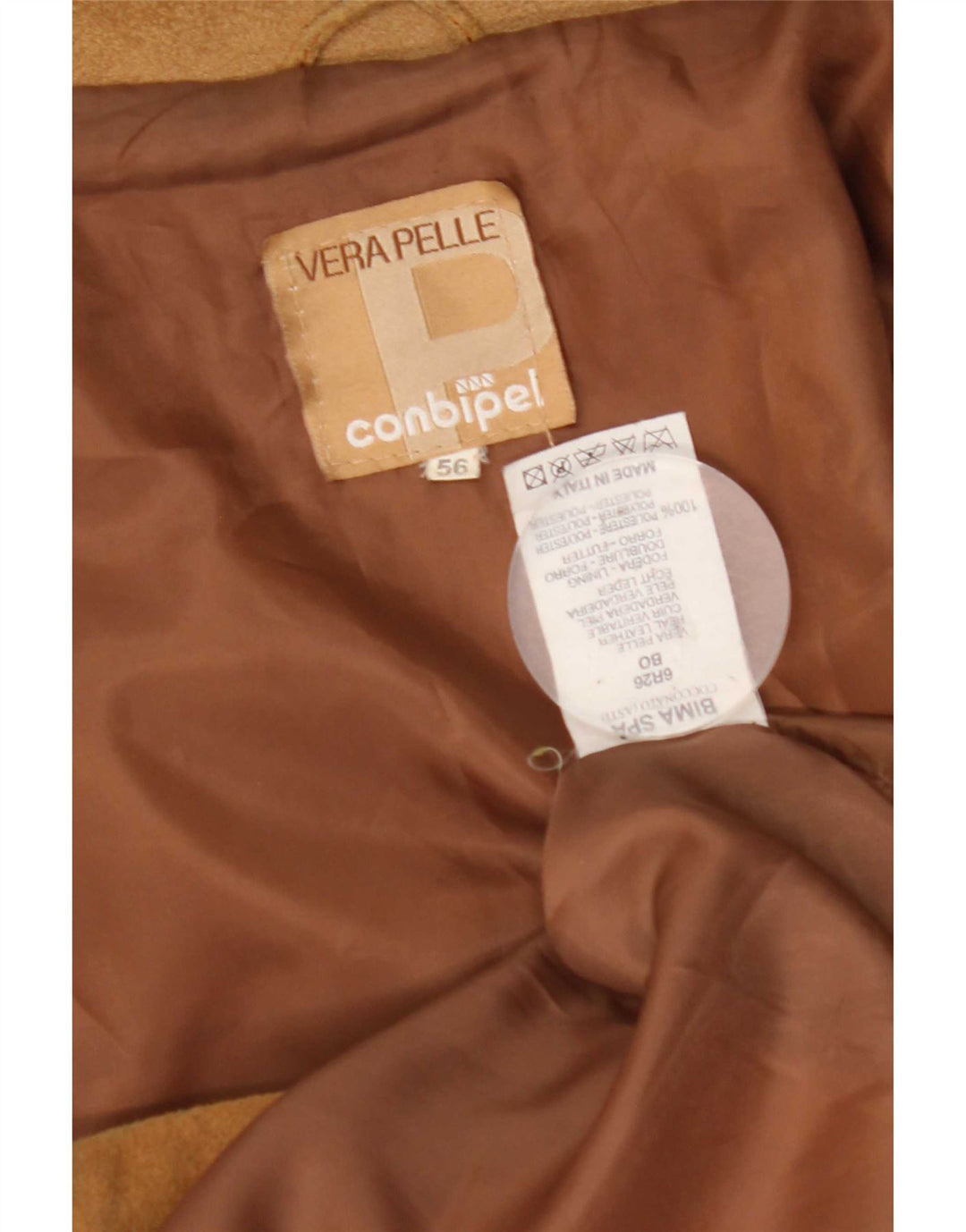 Conbipel Mens Suede Jacket IT 56 2XL Beige Leather