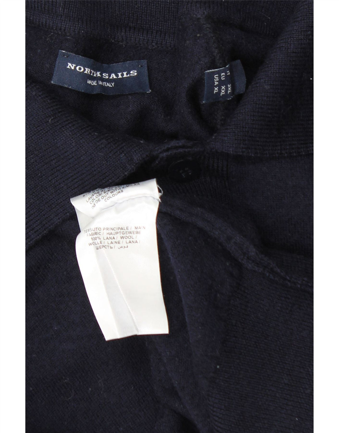 North Sails Mens Polo Neck Jumper Sweater XL Navy Blue Wool