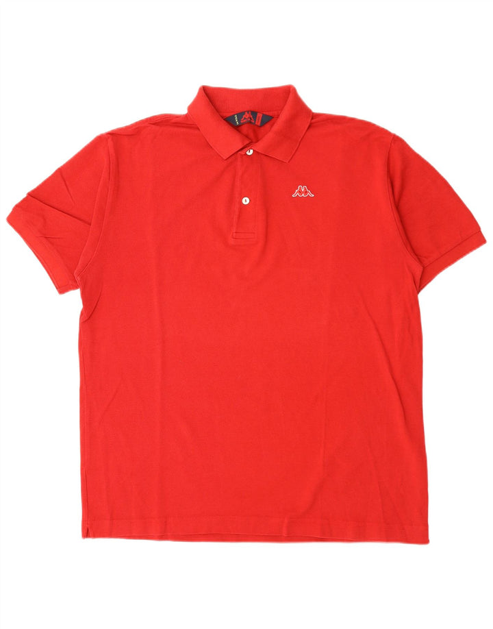 KAPPA Mens Polo Shirt Large Red Cotton