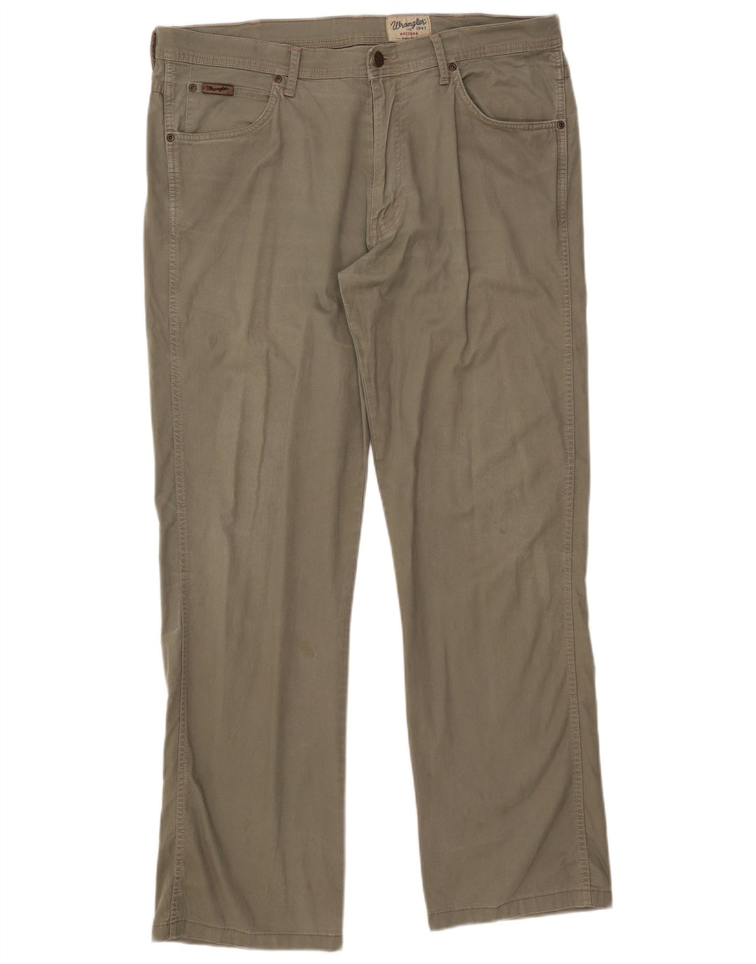 WRANGLER Mens Arizona Stretch Straight Casual Trousers W38 L34 Khaki