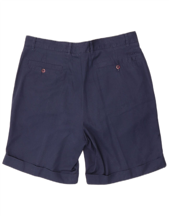 Fila Womens Chino Shorts W34 Large Navy Blue Cotton