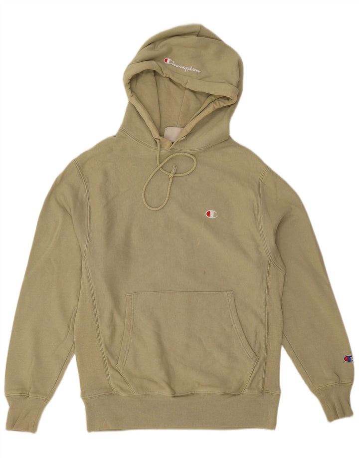 Champion Mens Hoodie Jumper Small Green Cotton