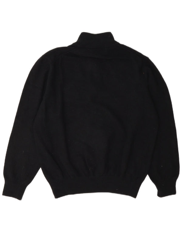 Fred Perry Womens Zip Neck Jumper Sweater UK 18 XL Black Wool