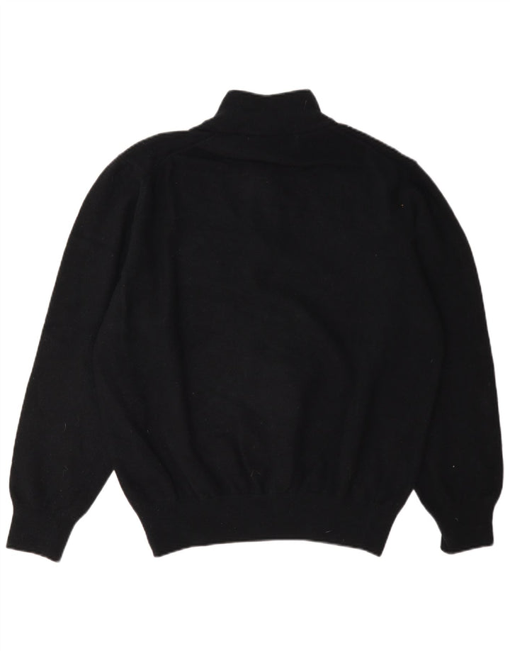 Fred Perry Womens Zip Neck Jumper Sweater UK 18 XL Black Wool