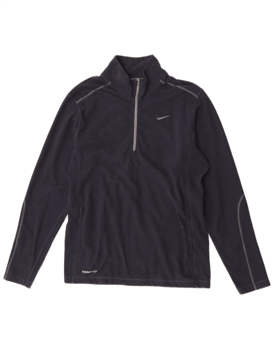 Nike Mens Therma-Fit Zip Neck Fleece Jumper Medium Navy Blue Polyester