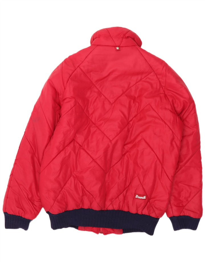 Brunik Mens Padded Jacket UK 38 Medium Red Colourblock