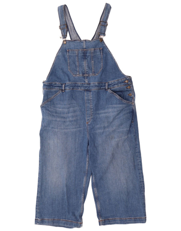Fat Face Womens Clayton Dungarees Capri Jeans UK 22 3XL W44 L20 Blue Cotton