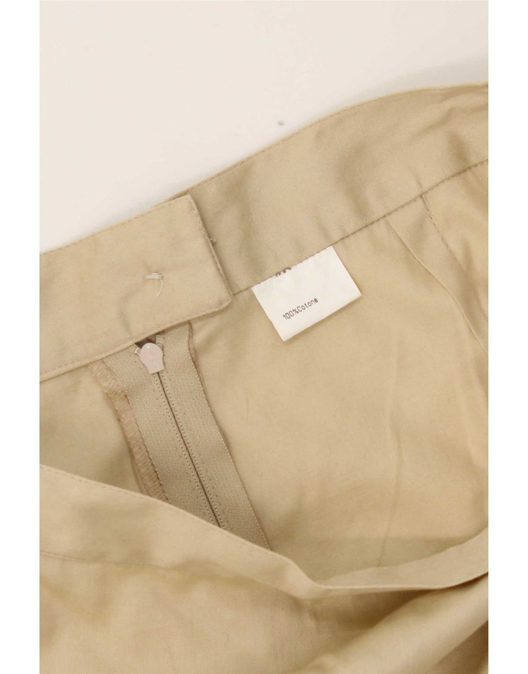 Vintage Womens Pencil Skirt W28 Medium Beige Cotton